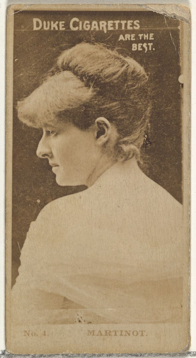Card Number 4, Sadie Martinot, from the Actors and Actresses series (N145-6) issued by Duke Sons & Co. to promote Duke Cigarettes, Issued by W. Duke, Sons &amp; Co. (New York and Durham, N.C.), Albumen photograph 