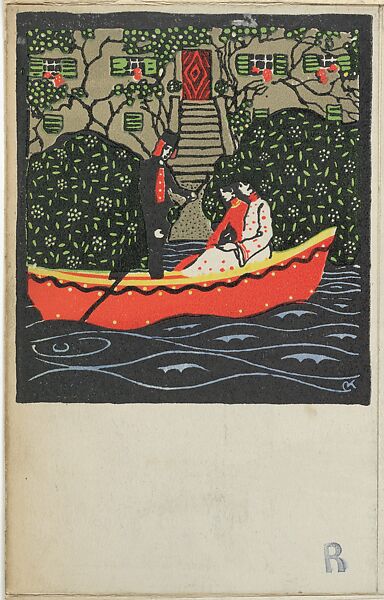 Boat Ride, Carl Krenek (Austrian, 1880–1948), Color lithograph 