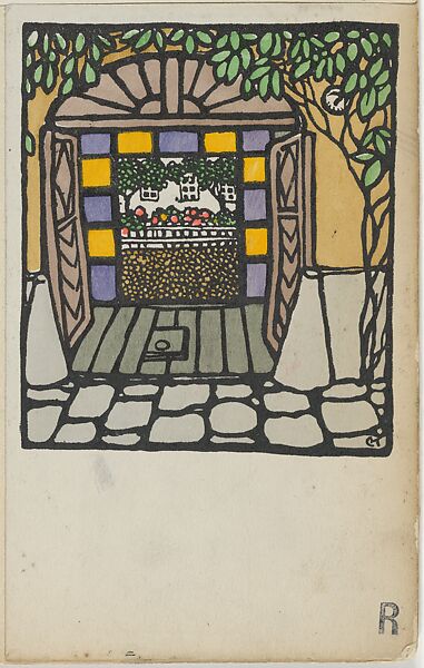 House Entryway, Carl Krenek (Austrian, 1880–1948), Color lithograph 