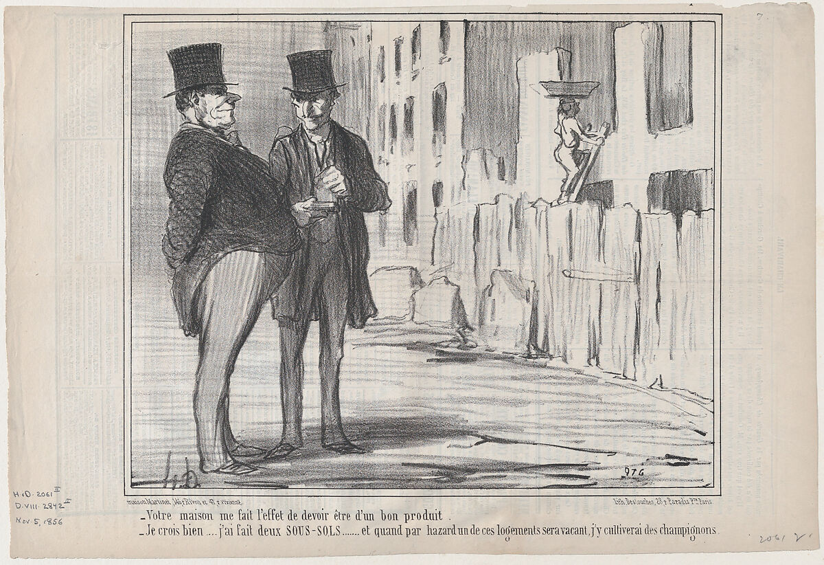 Votre maison me fait l'effet de devoir..., from "Locataires et Propriétaires", Honoré Daumier (French, Marseilles 1808–1879 Valmondois), Lithograph; second state of two (Delteil) 