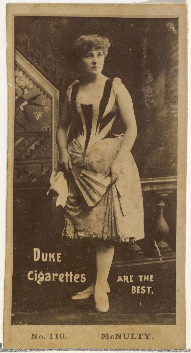 Card Number 110, Jennie McNulty, from the Actors and Actresses series (N145-6) issued by Duke Sons & Co. to promote Duke Cigarettes, Issued by W. Duke, Sons &amp; Co. (New York and Durham, N.C.), Albumen photograph 