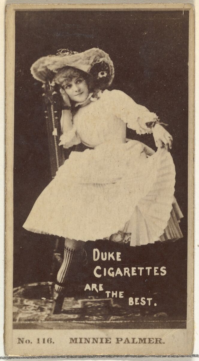 Card Number 116, Minnie Palmer, from the Actors and Actresses series (N145-6) issued by Duke Sons & Co. to promote Duke Cigarettes, Issued by W. Duke, Sons &amp; Co. (New York and Durham, N.C.), Albumen photograph 