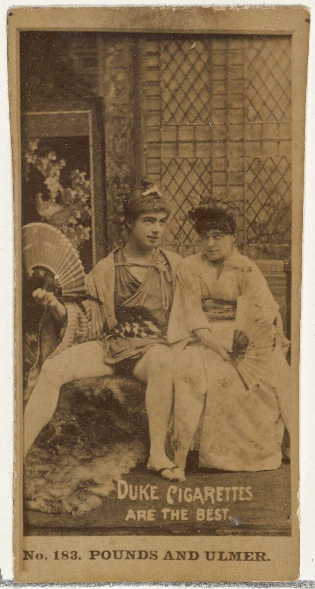 Card Number 183, Pounds and Ulmer, from the Actors and Actresses series (N145-6) issued by Duke Sons & Co. to promote Duke Cigarettes, Issued by W. Duke, Sons &amp; Co. (New York and Durham, N.C.), Albumen photograph 