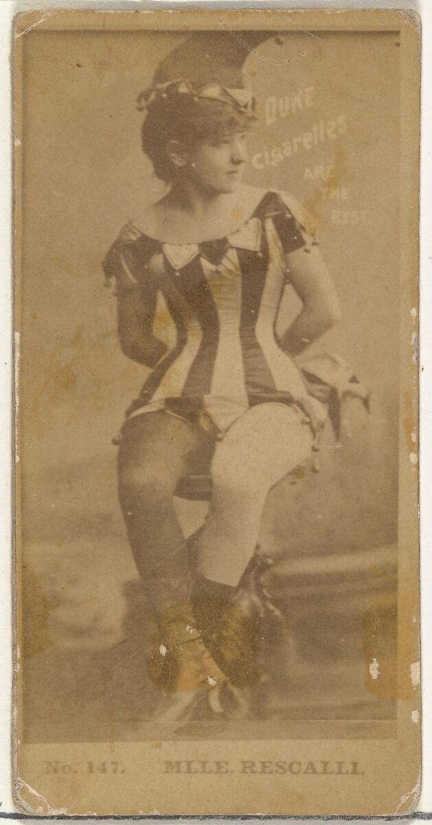 Card Number 147, Mlle. Rescalli, from the Actors and Actresses series (N145-6) issued by Duke Sons & Co. to promote Duke Cigarettes, Issued by W. Duke, Sons &amp; Co. (New York and Durham, N.C.), Albumen photograph 