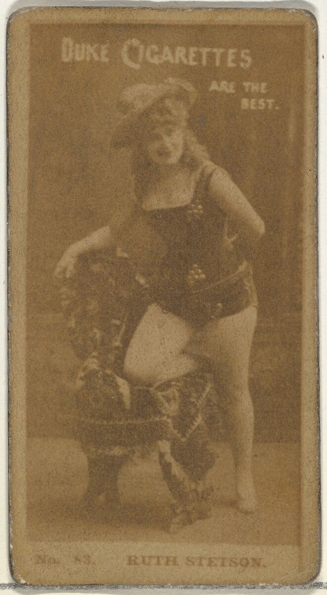 Card Number 83, Ruth Stetson, from the Actors and Actresses series (N145-6) issued by Duke Sons & Co. to promote Duke Cigarettes, Issued by W. Duke, Sons &amp; Co. (New York and Durham, N.C.), Albumen photograph 