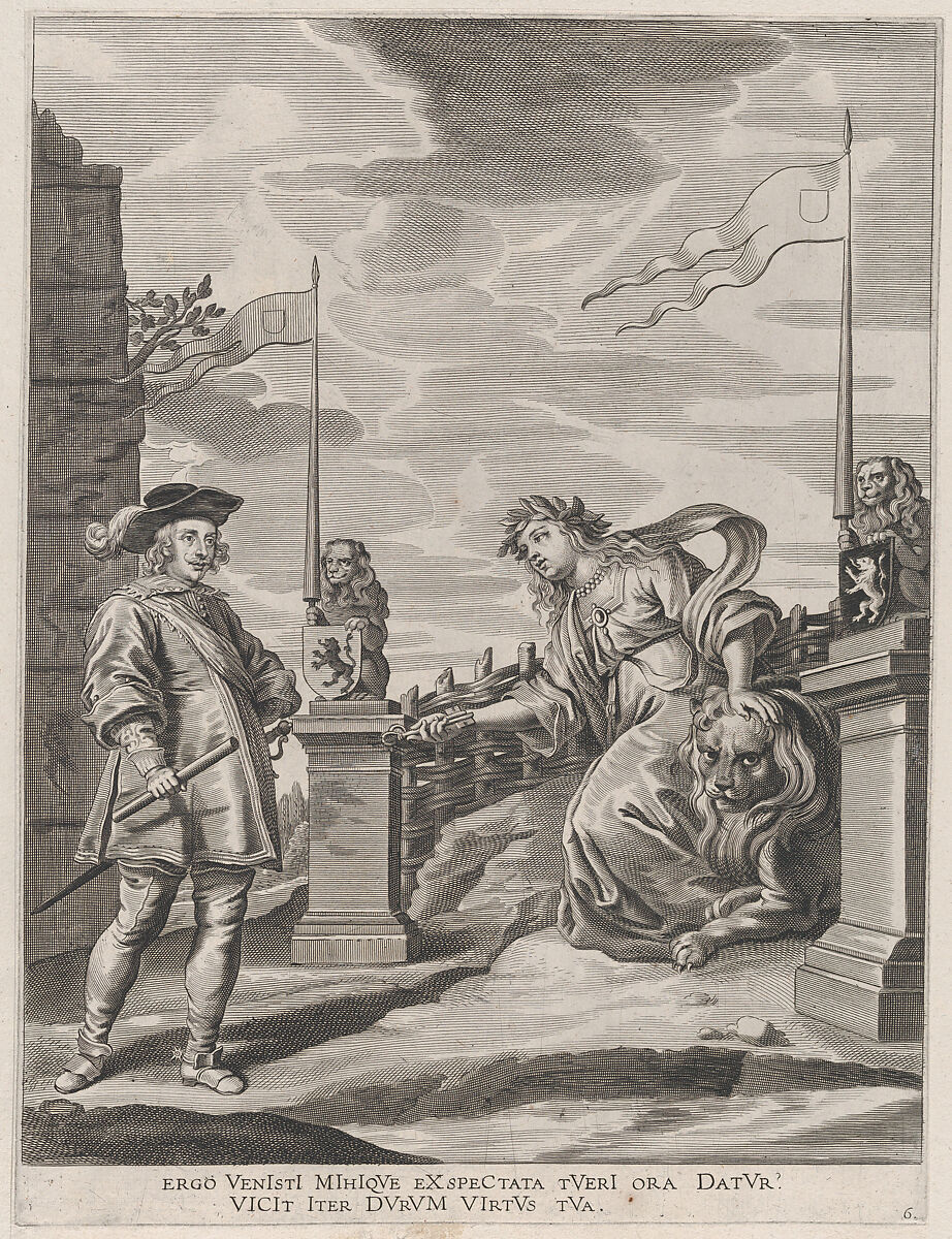 Plate 6: Ferdinand receiving the keys to the city of Ghent; from Guillielmus Becanus's 'Serenissimi Principis Ferdinandi, Hispaniarum Infantis...', Pieter de Jode II (Flemish, 1606–ca. 1674), Engraving 