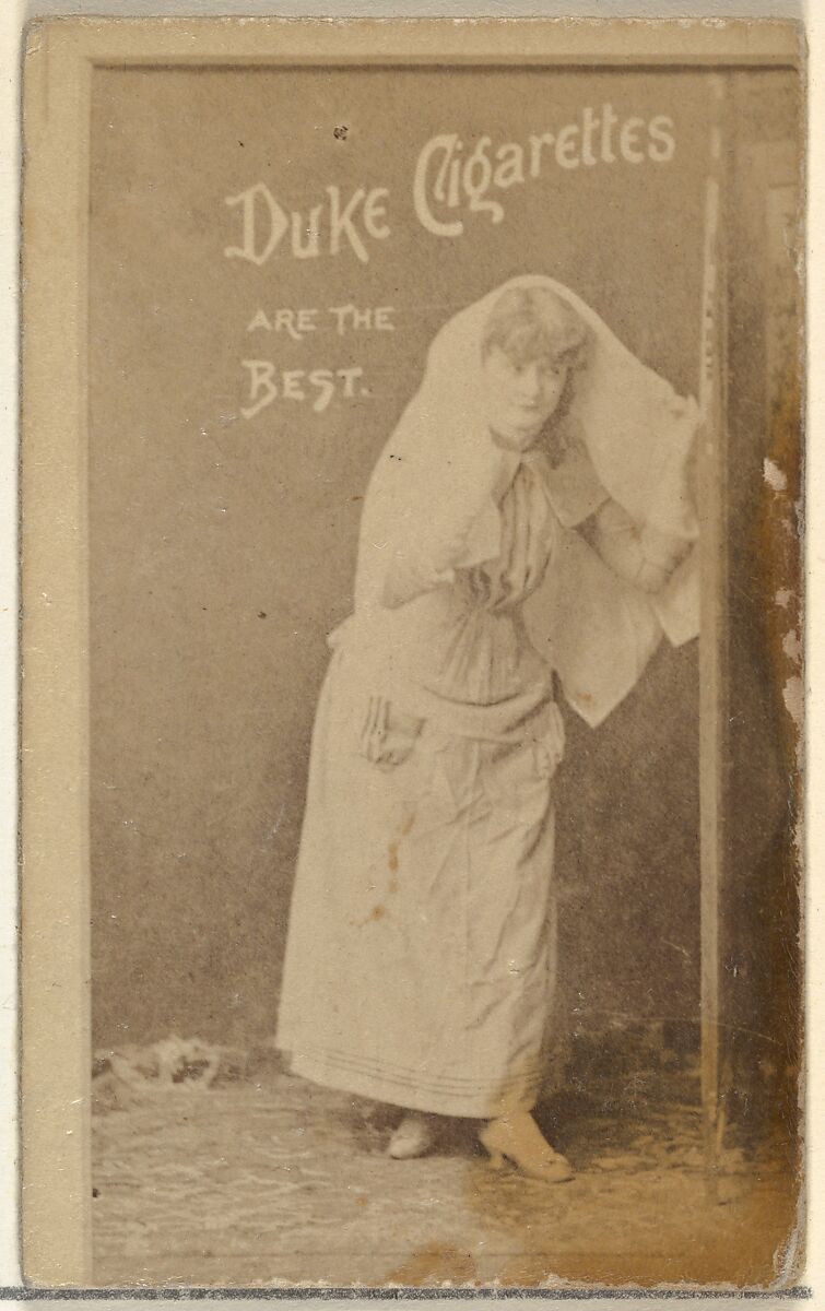 [Actress clothed in white], from the Actors and Actresses series (N145-6) issued by Duke Sons & Co. to promote Duke Cigarettes, Issued by W. Duke, Sons &amp; Co. (New York and Durham, N.C.), Albumen photograph 