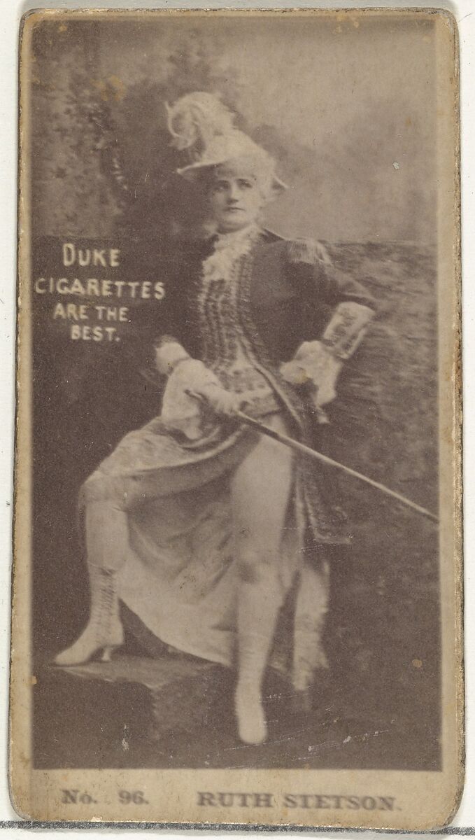 Card Number 96, Ruth Stetson, from the Actors and Actresses series (N145-6) issued by Duke Sons & Co. to promote Duke Cigarettes, Issued by W. Duke, Sons &amp; Co. (New York and Durham, N.C.), Albumen photograph 