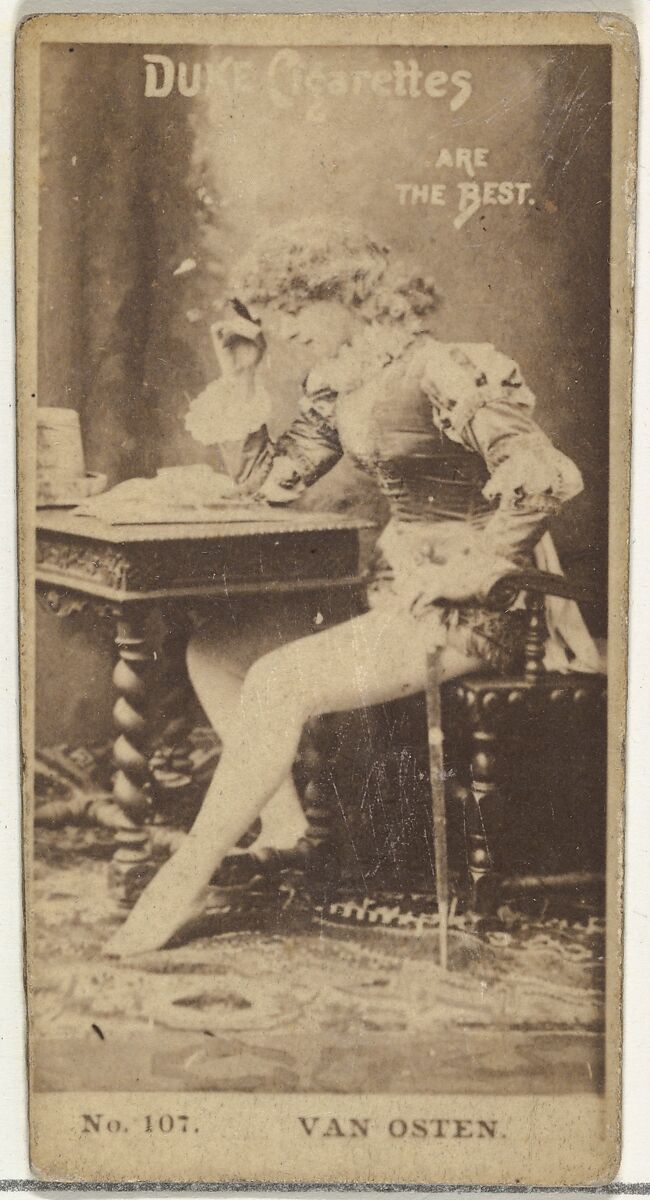 Card Number 107, Van Osten, from the Actors and Actresses series (N145-6) issued by Duke Sons & Co. to promote Duke Cigarettes, Issued by W. Duke, Sons &amp; Co. (New York and Durham, N.C.), Albumen photograph 