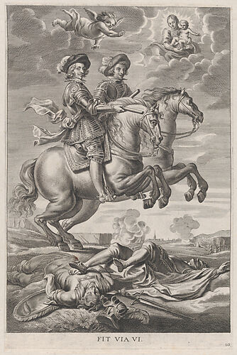 Plate 10: The King of Hungary and Ferdinand on horseback; from Guillielmus Becanus's 'Serenissimi Principis Ferdinandi, Hispaniarum Infantis...'