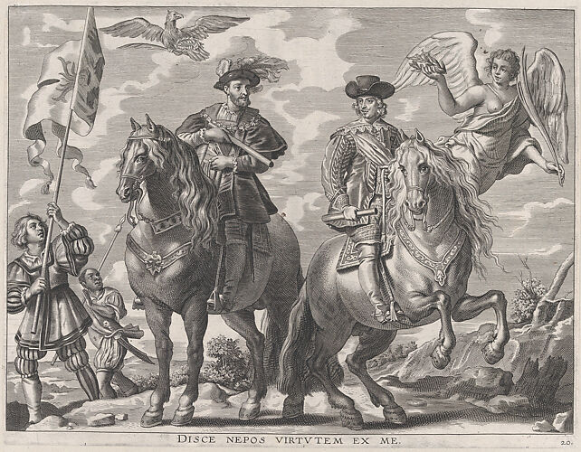 Plate 20: Charles V and Ferdinand on Horseback; from Guillielmus Becanus's 'Serenissimi Principis Ferdinandi, Hispaniarum Infantis...'