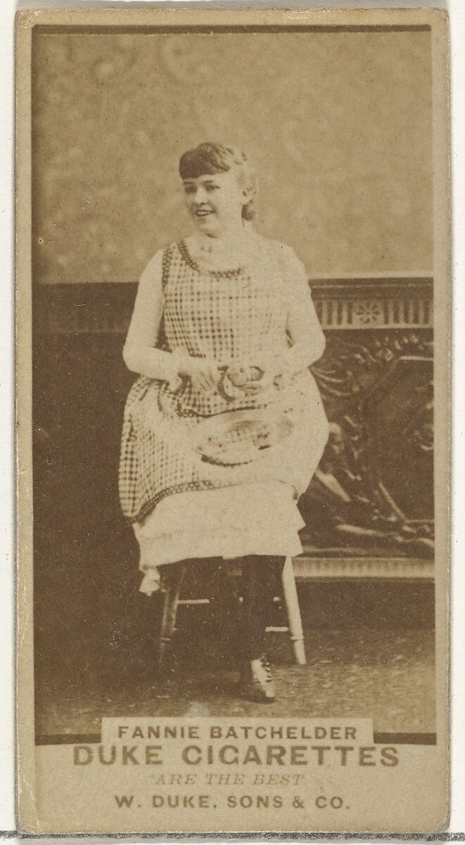 Fannie Batchelder, from the Actors and Actresses series (N145-7) issued by Duke Sons & Co. to promote Duke Cigarettes, Issued by W. Duke, Sons &amp; Co. (New York and Durham, N.C.), Albumen photograph 