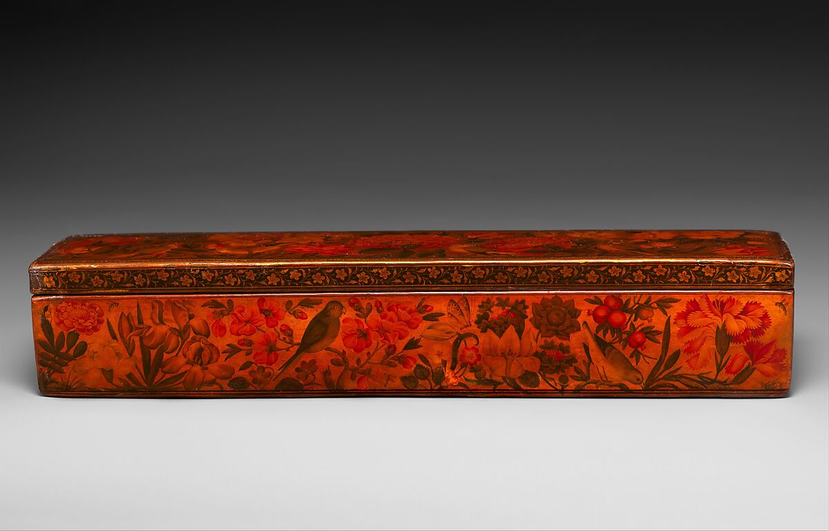 Lacquer Pen Box, Muhammad Sadiq (Iranian, active 1740–90s), Papier-maché; painted and lacquered