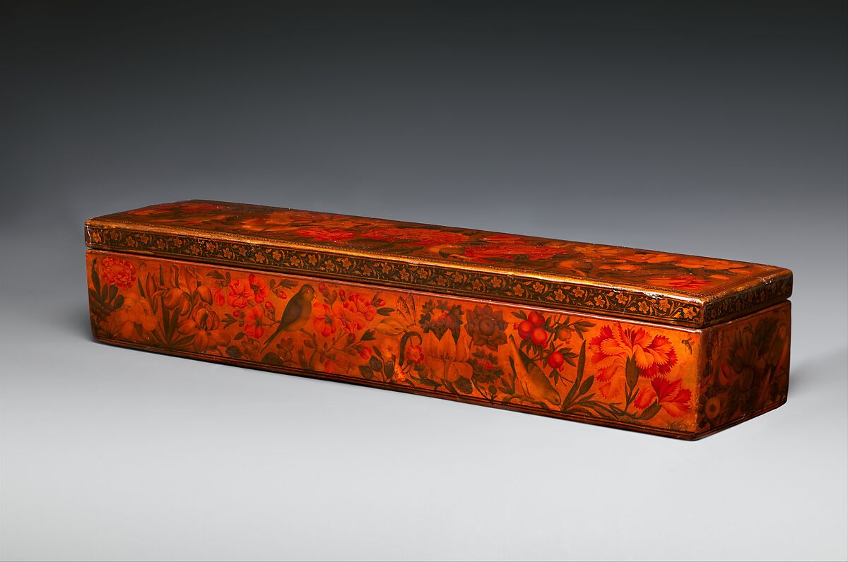 Lacquer Pen Box, Muhammad Sadiq (Iranian, active 1740–90s), Papier-maché; painted and lacquered 