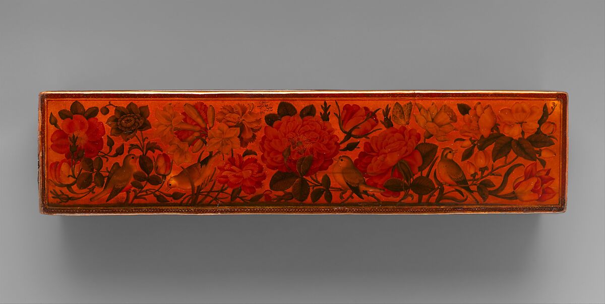 Lacquer Pen Box, Muhammad Sadiq (Iranian, active 1740–90s), Papier-maché; painted and lacquered