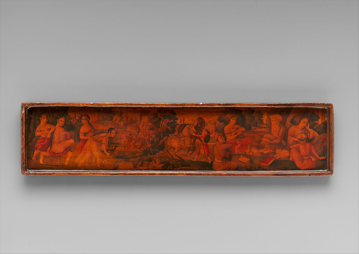 Lacquer Pen Box, Muhammad Sadiq (Iranian, active 1740–90s), Papier-maché; painted and lacquered