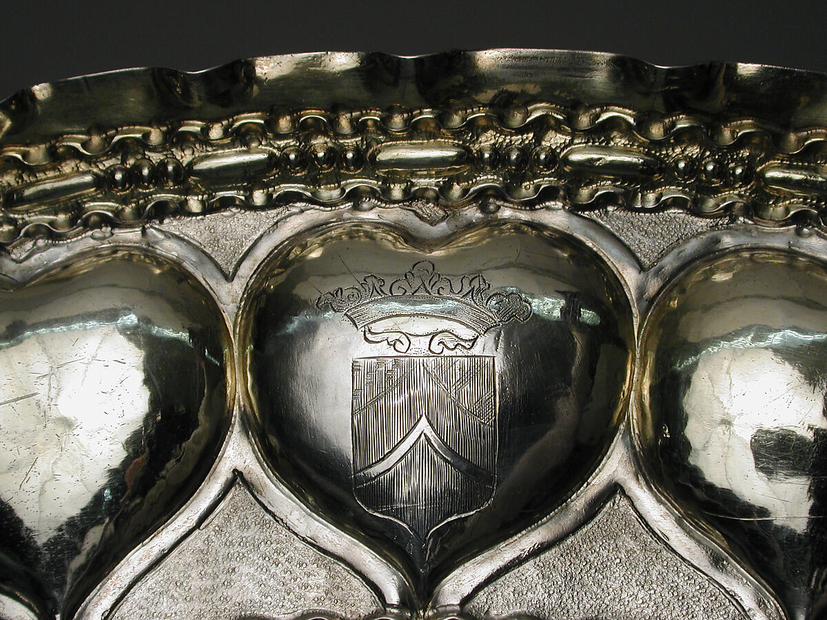 Ewer in the form of an ostrich and basin, Ewer by Marx Weinold (German, master 1665, died 1700), Silver, partially gilded, German, Augsburg