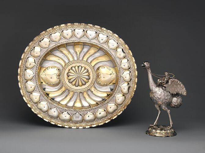 Ewer in the form of an ostrich and basin