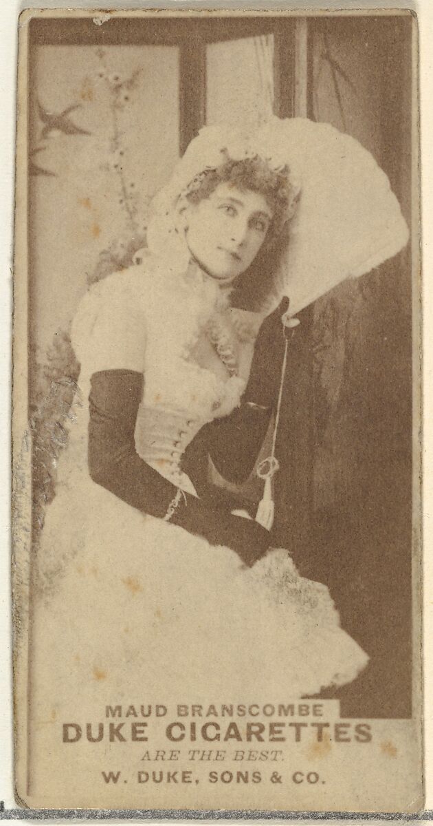 Maud Branscombe, from the Actors and Actresses series (N145-7) issued by Duke Sons & Co. to promote Duke Cigarettes, Issued by W. Duke, Sons &amp; Co. (New York and Durham, N.C.), Albumen photograph 