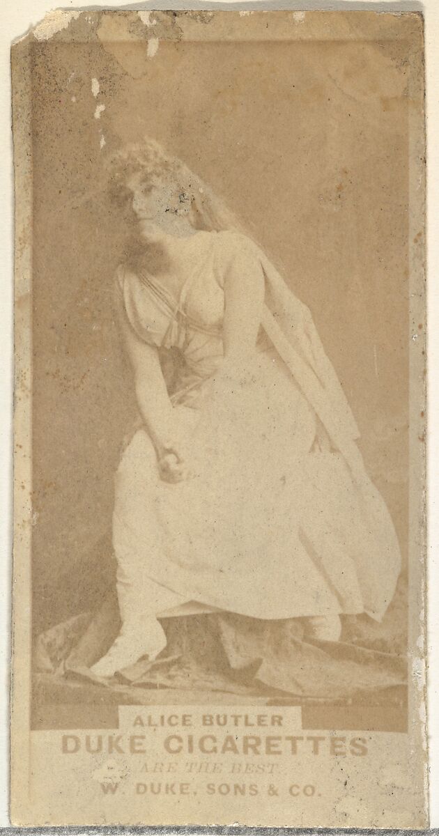 Alice Butler, from the Actors and Actresses series (N145-7) issued by Duke Sons & Co. to promote Duke Cigarettes, Issued by W. Duke, Sons &amp; Co. (New York and Durham, N.C.), Albumen photograph 