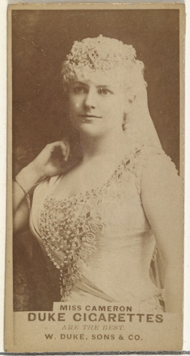 Miss Cameron, from the Actors and Actresses series (N145-7) issued by Duke Sons & Co. to promote Duke Cigarettes, Issued by W. Duke, Sons &amp; Co. (New York and Durham, N.C.), Albumen photograph 