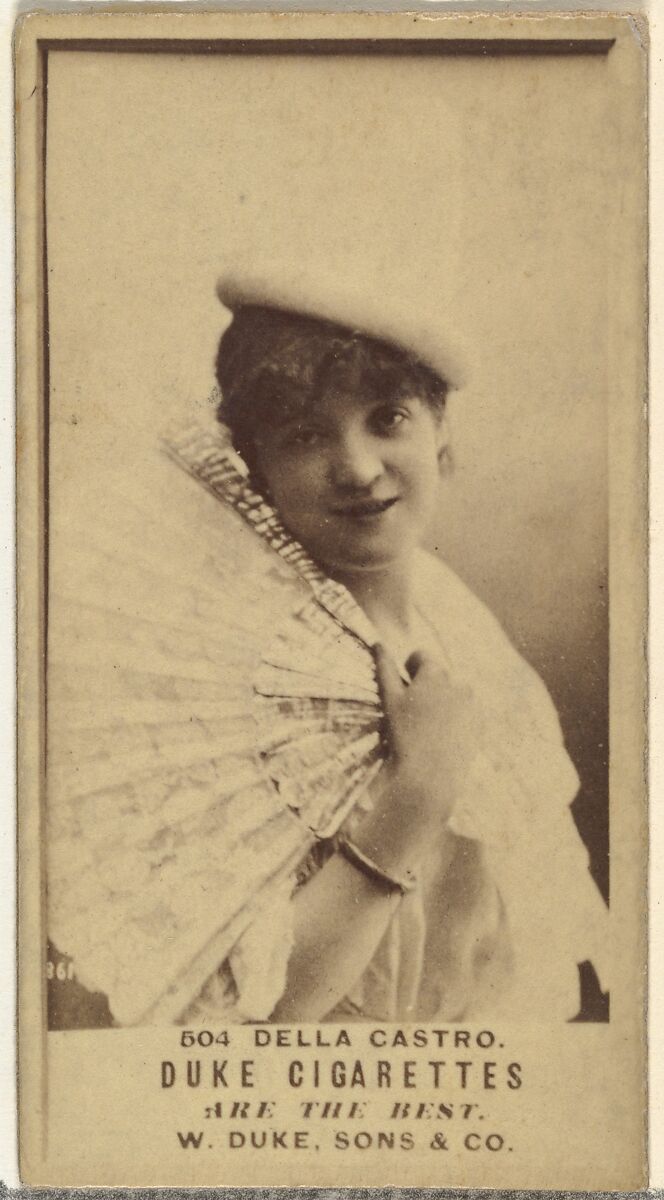 Card Number 504, Della Castro, from the Actors and Actresses series (N145-7) issued by Duke Sons & Co. to promote Duke Cigarettes, Issued by W. Duke, Sons &amp; Co. (New York and Durham, N.C.), Albumen photograph 