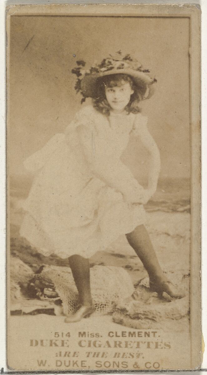 Card Number 514, Miss Clement, from the Actors and Actresses series (N145-7) issued by Duke Sons & Co. to promote Duke Cigarettes, Issued by W. Duke, Sons &amp; Co. (New York and Durham, N.C.), Albumen photograph 