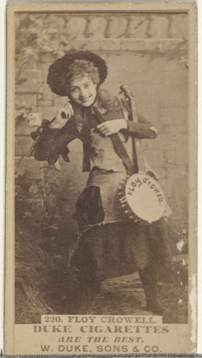 Card Number 220, Floy Crowell, from the Actors and Actresses series (N145-7) issued by Duke Sons & Co. to promote Duke Cigarettes, Issued by W. Duke, Sons &amp; Co. (New York and Durham, N.C.), Albumen photograph 