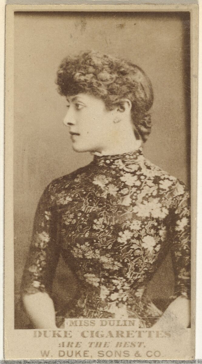Miss Dulin, from the Actors and Actresses series (N145-7) issued by Duke Sons & Co. to promote Duke Cigarettes, Issued by W. Duke, Sons &amp; Co. (New York and Durham, N.C.), Albumen photograph 