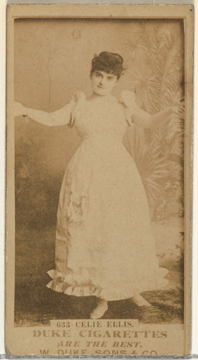 Card Number 633, Celie Ellis, from the Actors and Actresses series (N145-7) issued by Duke Sons & Co. to promote Duke Cigarettes, Issued by W. Duke, Sons &amp; Co. (New York and Durham, N.C.), Albumen photograph 