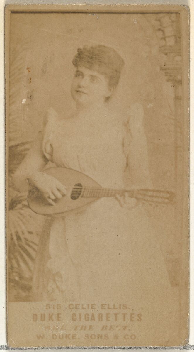 Card Number 515, Celie Ellis, from the Actors and Actresses series (N145-7) issued by Duke Sons & Co. to promote Duke Cigarettes, Issued by W. Duke, Sons &amp; Co. (New York and Durham, N.C.), Albumen photograph 