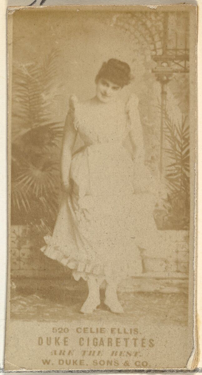 Card Number 520, Celie Ellis, from the Actors and Actresses series (N145-7) issued by Duke Sons & Co. to promote Duke Cigarettes, Issued by W. Duke, Sons &amp; Co. (New York and Durham, N.C.), Albumen photograph 