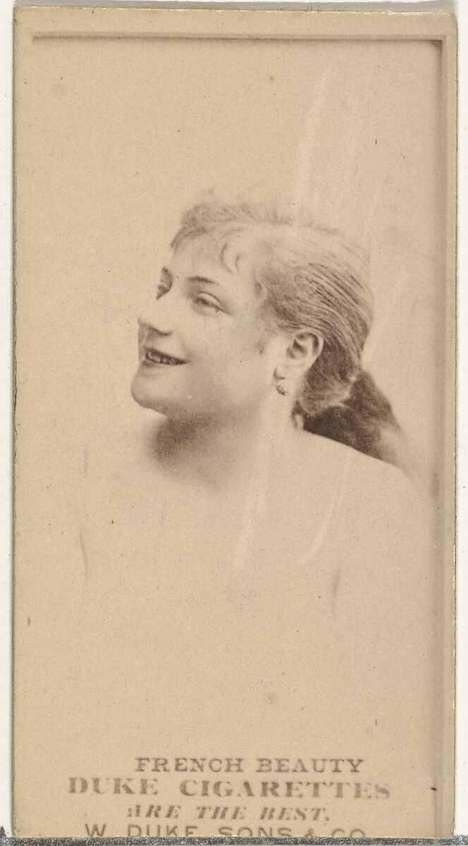 French Beauty, from the Actors and Actresses series (N145-7) issued by Duke Sons & Co. to promote Duke Cigarettes, Issued by W. Duke, Sons &amp; Co. (New York and Durham, N.C.), Albumen photograph 