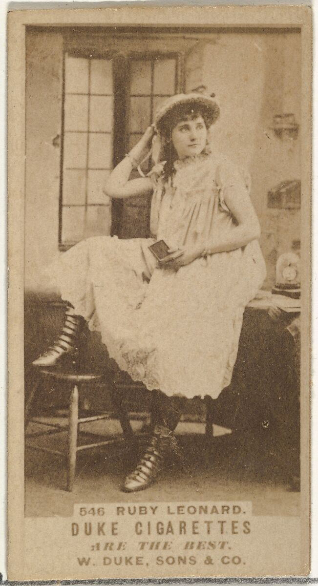 Card Number 546, Ruby Leonard, from the Actors and Actresses series (N145-7) issued by Duke Sons & Co. to promote Duke Cigarettes, Issued by W. Duke, Sons &amp; Co. (New York and Durham, N.C.), Albumen photograph 
