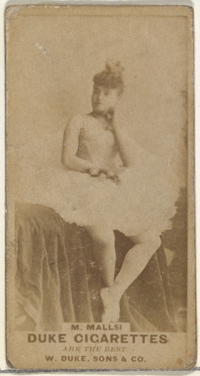 M. Mallsi, from the Actors and Actresses series (N145-7) issued by Duke Sons & Co. to promote Duke Cigarettes, Issued by W. Duke, Sons &amp; Co. (New York and Durham, N.C.), Albumen photograph 