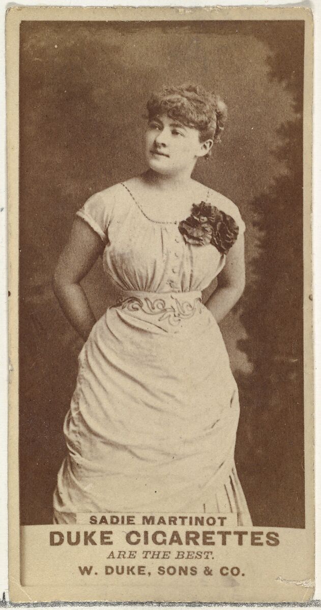 Sadie Martinot, from the Actors and Actresses series (N145-7) issued by Duke Sons & Co. to promote Duke Cigarettes, Issued by W. Duke, Sons &amp; Co. (New York and Durham, N.C.), Albumen photograph 