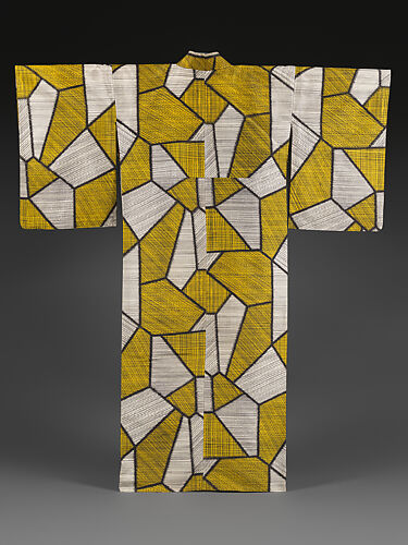 Meisen Summer Kimono with Cracked-Ice Pattern
