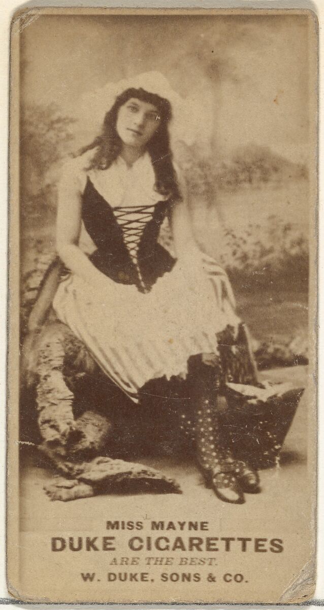 Miss Mayne, from the Actors and Actresses series (N145-7) issued by Duke Sons & Co. to promote Duke Cigarettes, Issued by W. Duke, Sons &amp; Co. (New York and Durham, N.C.), Albumen photograph 