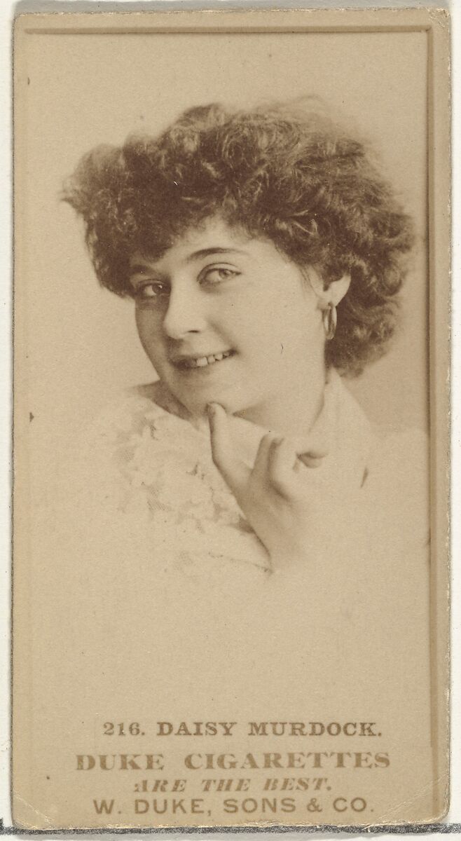 Card Number 216, Daisy Murdoch, from the Actors and Actresses series (N145-7) issued by Duke Sons & Co. to promote Duke Cigarettes, Issued by W. Duke, Sons &amp; Co. (New York and Durham, N.C.), Albumen photograph