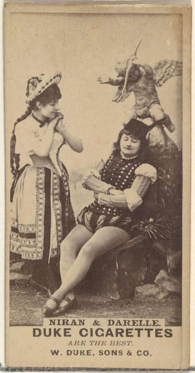 Niran & Darelle, from the Actors and Actresses series (N145-7) issued by Duke Sons & Co. to promote Duke Cigarettes, Issued by W. Duke, Sons &amp; Co. (New York and Durham, N.C.), Albumen photograph 