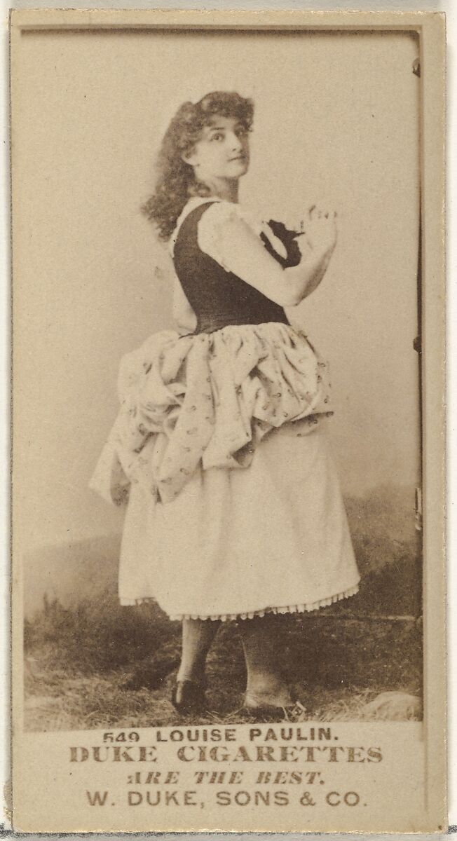 Card Number 649, Louise Paulin, from the Actors and Actresses series (N145-7) issued by Duke Sons & Co. to promote Duke Cigarettes, Issued by W. Duke, Sons &amp; Co. (New York and Durham, N.C.), Albumen photograph 