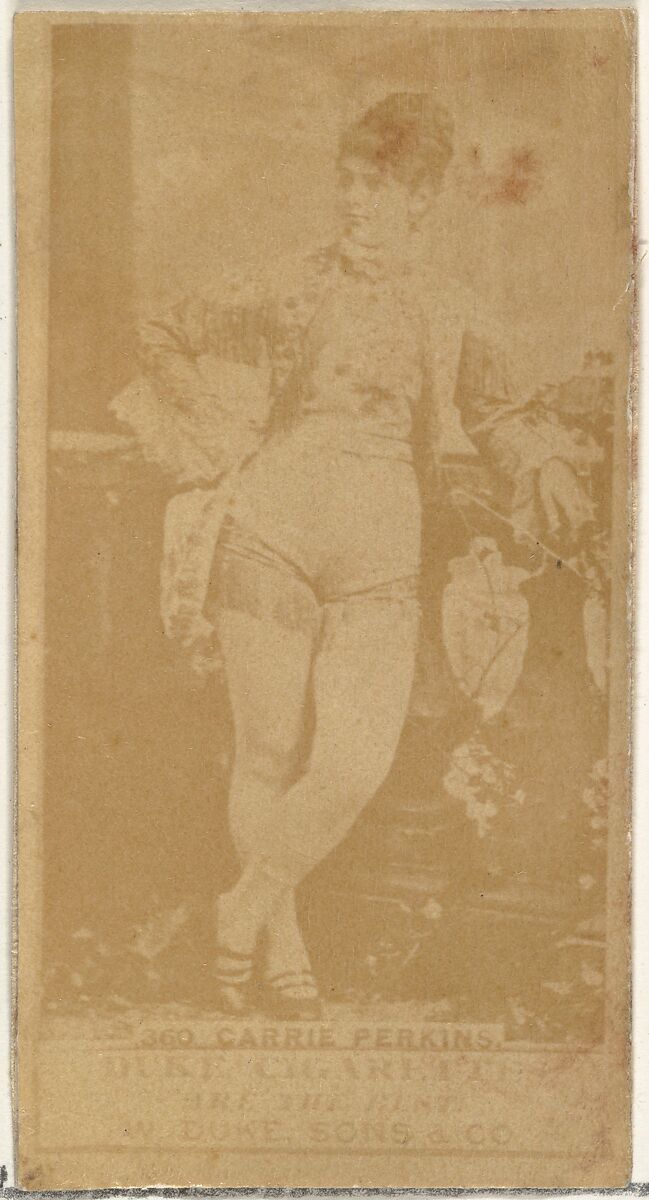 Card Number 360, Carrie Perkins, from the Actors and Actresses series (N145-7) issued by Duke Sons & Co. to promote Duke Cigarettes, Issued by W. Duke, Sons &amp; Co. (New York and Durham, N.C.), Albumen photograph 