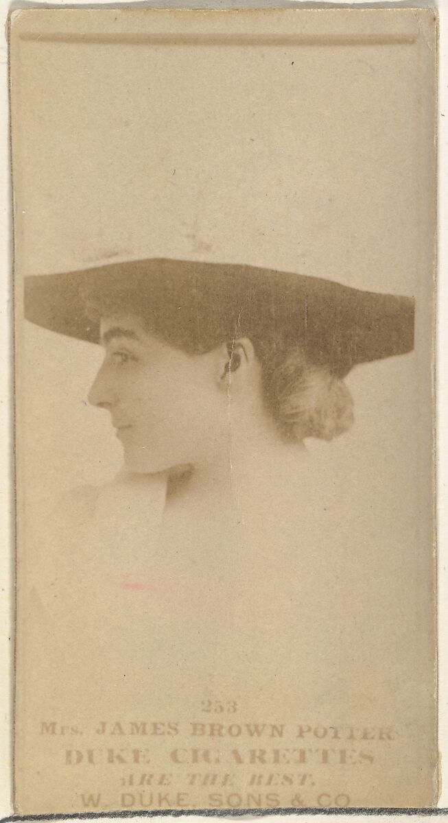 Card Number 253, Mrs. James Brown Potter, from the Actors and Actresses series (N145-7) issued by Duke Sons & Co. to promote Duke Cigarettes, Issued by W. Duke, Sons &amp; Co. (New York and Durham, N.C.), Albumen photograph 