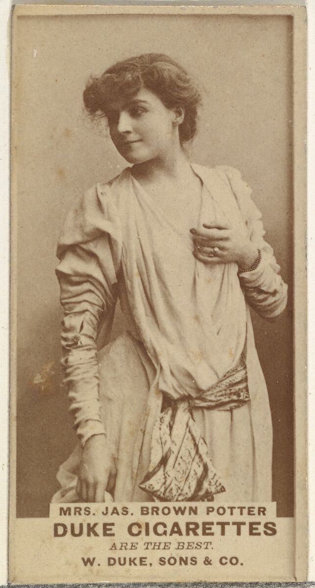 Mrs. James Brown Potter, from the Actors and Actresses series (N145-7) issued by Duke Sons & Co. to promote Duke Cigarettes, Issued by W. Duke, Sons &amp; Co. (New York and Durham, N.C.), Albumen photograph 