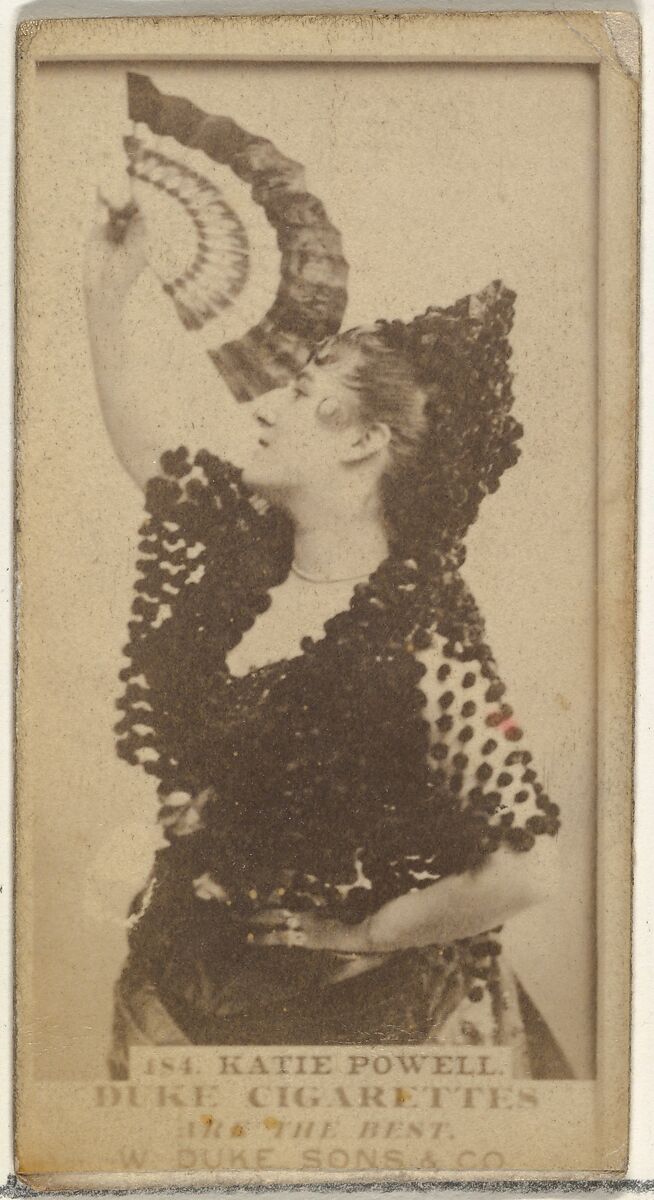 Card Number 184, Katie Powell, from the Actors and Actresses series (N145-7) issued by Duke Sons & Co. to promote Duke Cigarettes, Issued by W. Duke, Sons &amp; Co. (New York and Durham, N.C.), Albumen photograph 