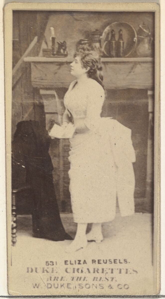 Card Number 531, Eliza Reusels, from the Actors and Actresses series (N145-7) issued by Duke Sons & Co. to promote Duke Cigarettes, Issued by W. Duke, Sons &amp; Co. (New York and Durham, N.C.), Albumen photograph 