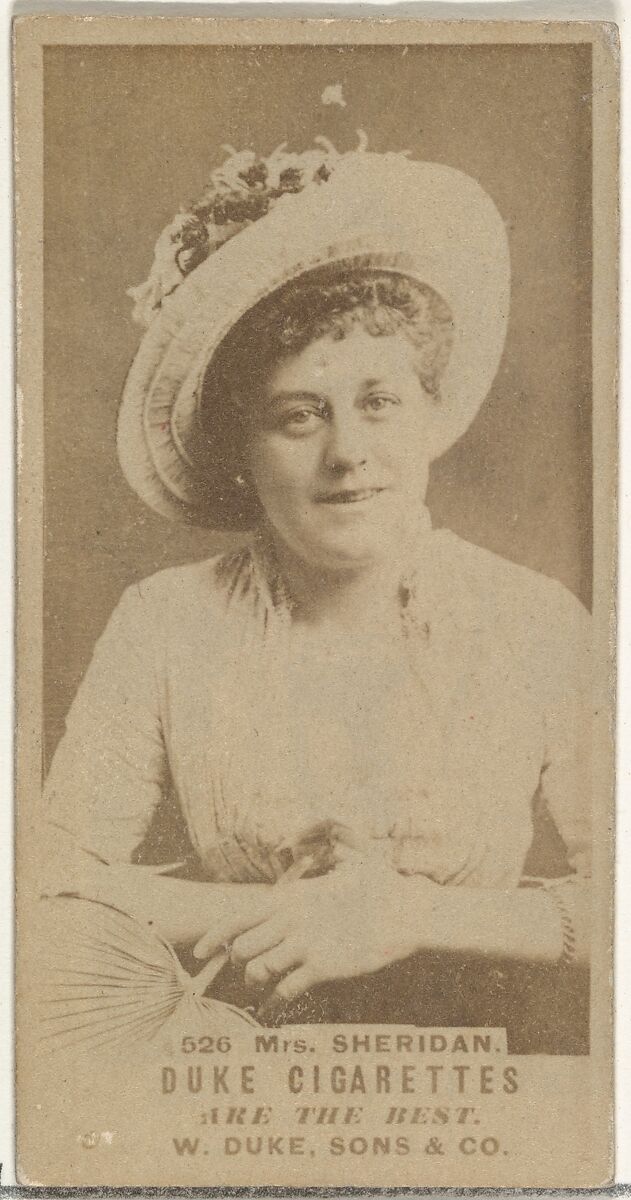 Card Number 526, Mrs. Sheridan, from the Actors and Actresses series (N145-7) issued by Duke Sons & Co. to promote Duke Cigarettes, Issued by W. Duke, Sons &amp; Co. (New York and Durham, N.C.), Albumen photograph 