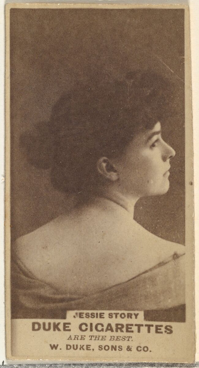 Jessie Story, from the Actors and Actresses series (N145-7) issued by Duke Sons & Co. to promote Duke Cigarettes, Issued by W. Duke, Sons &amp; Co. (New York and Durham, N.C.), Albumen photograph 