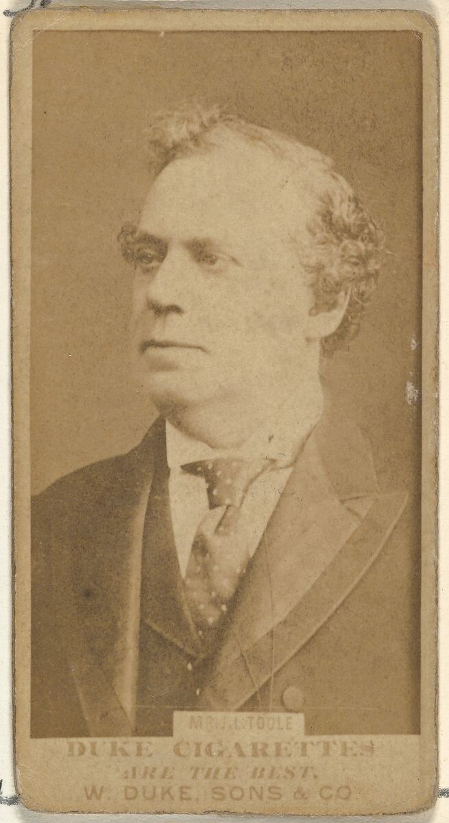 Mr. Toole, from the Actors and Actresses series (N145-7) issued by Duke Sons & Co. to promote Duke Cigarettes, Issued by W. Duke, Sons &amp; Co. (New York and Durham, N.C.), Albumen photograph 