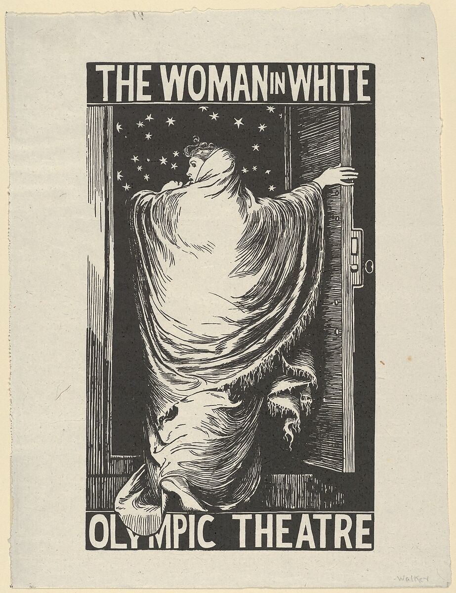 The Woman in White, Block cut by William Harcourt Hooper (British, London 1834–1912 London), Wood engraving; proof 